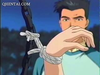 Naked anime Mädchen wird abgeseilt und durchgevögelt
