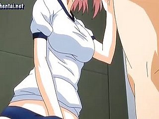 Anime galos soprando e recebe facial